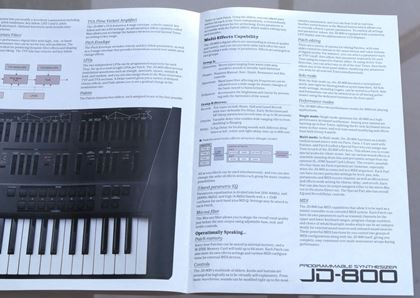 Roland-JD-800 foldout and TR-505 leaflets